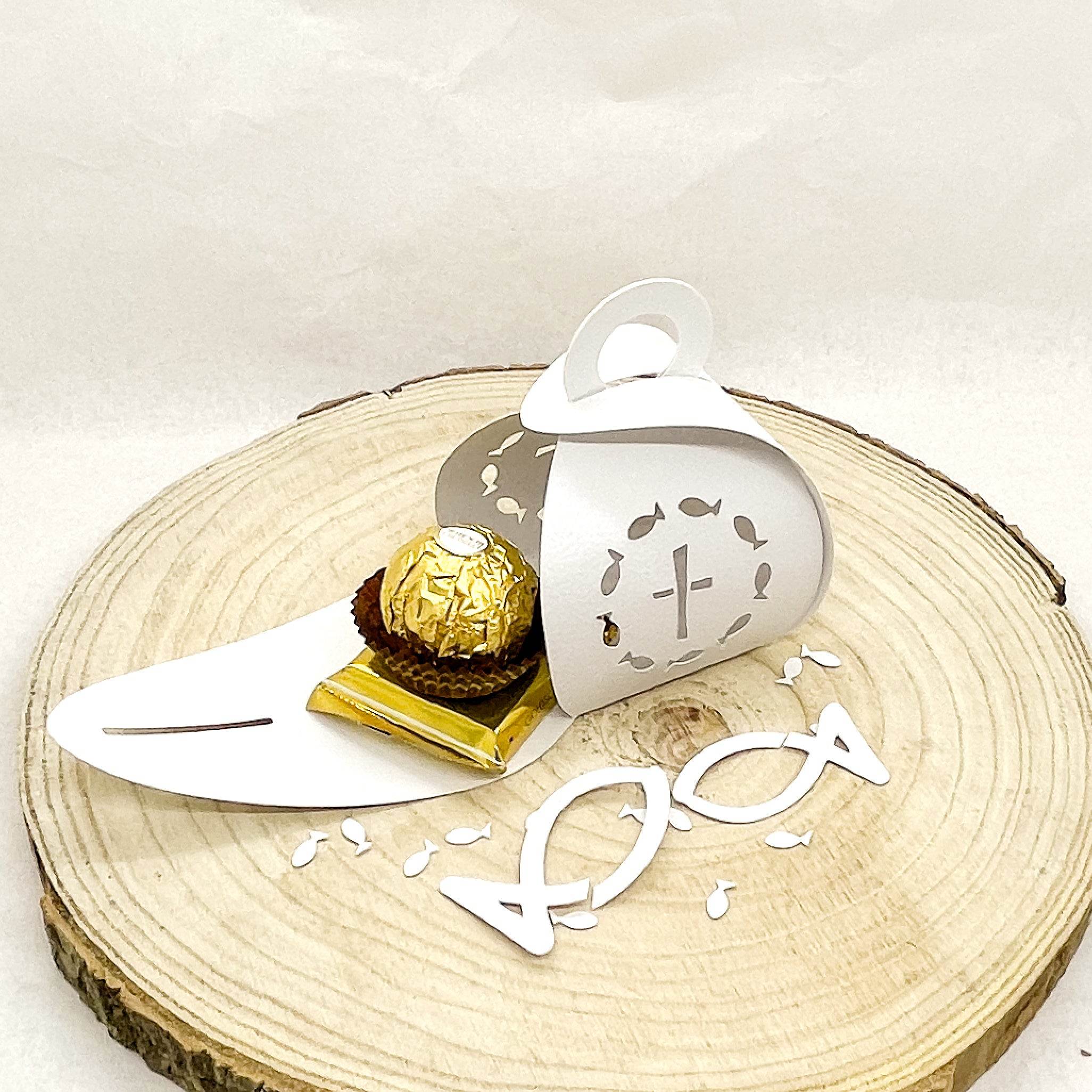 Geschenkbox Fische / Kreuz für Kommunion, Hochzeit etc - Plotterdatei - Sewando