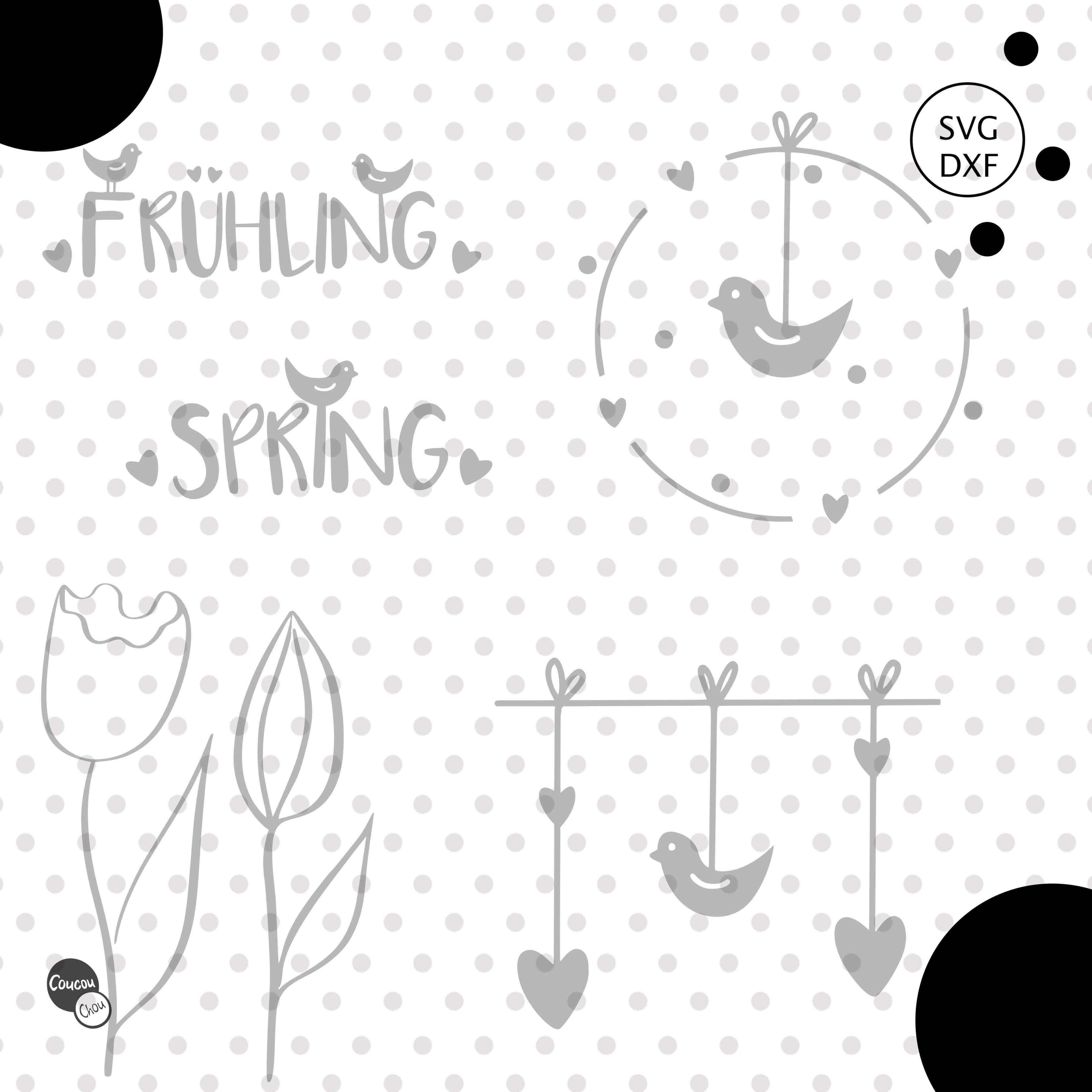 Plotterdatei Frühling svg dxf - Sewando