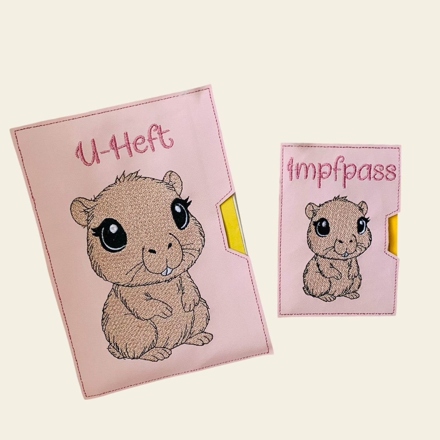 Stickdatei Capybara Impfpass U-Heft Hülle Set 2517 - Sewando