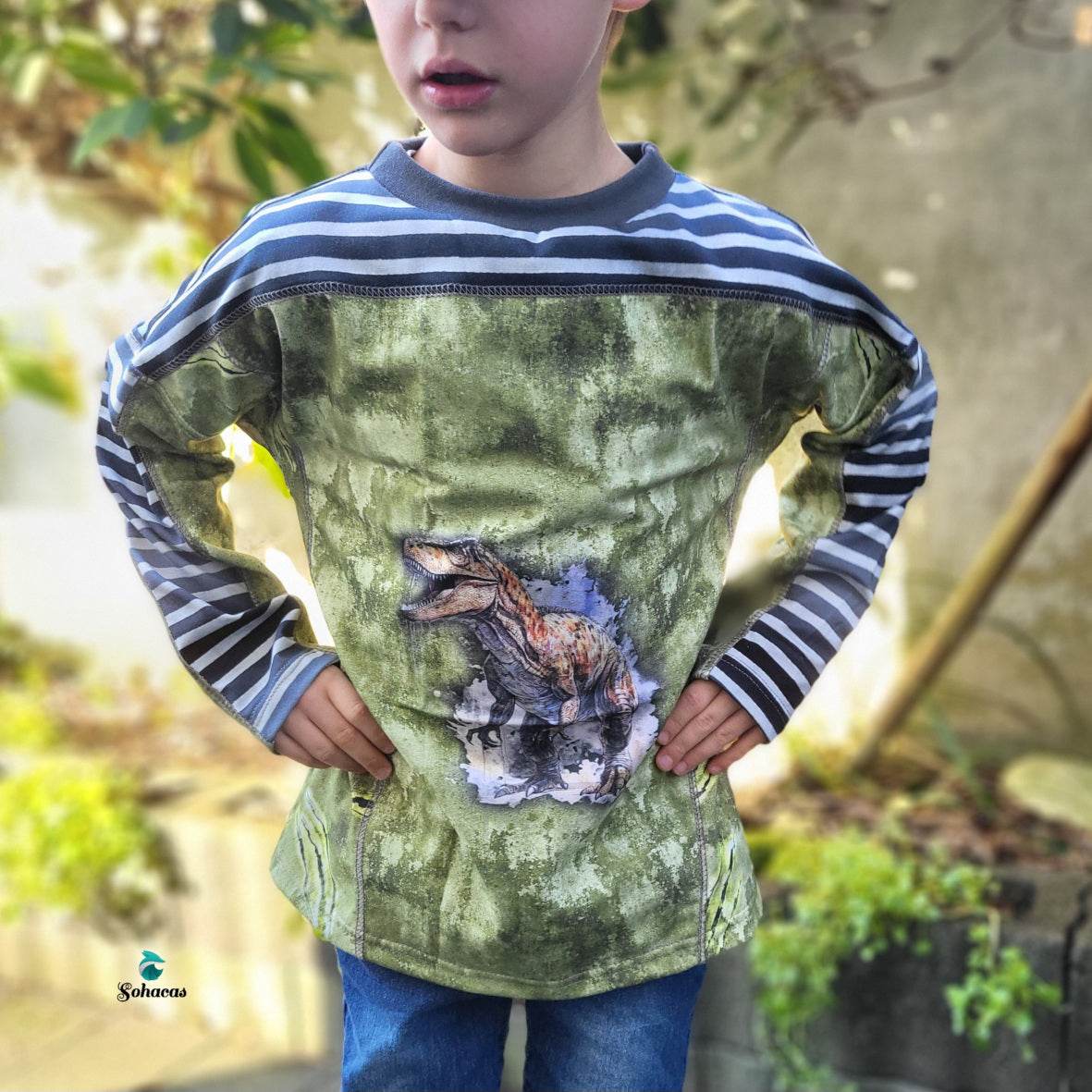 Schnittmuster Main ChillShirt - Langarm/Kurzarm Shirt mit überschnittenen Ärmeln & Teilungen - 80-164 - Sewando