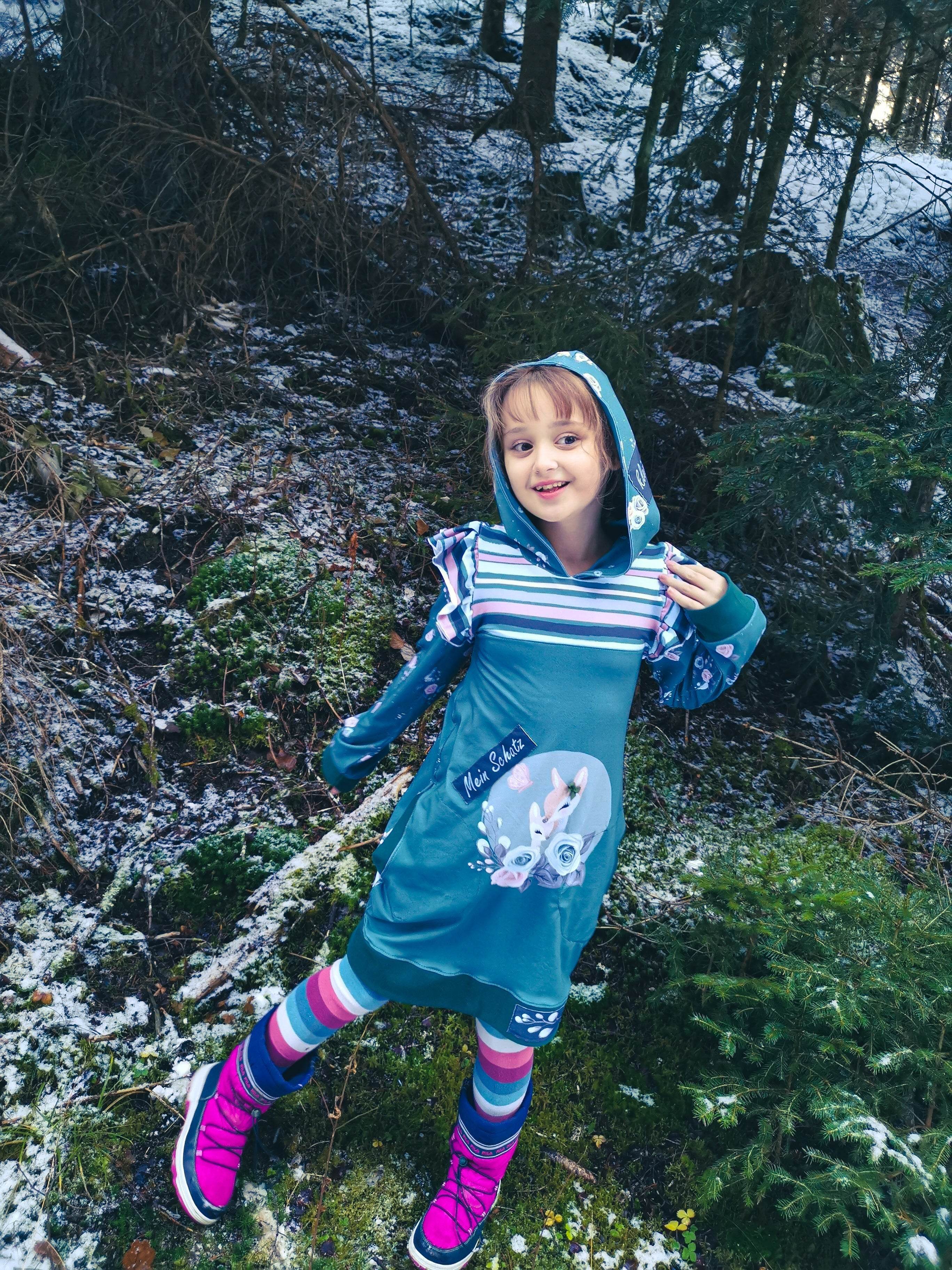 Schnittmuster Sweatkleid Milli inkl. Beamerdatei GR. 116-140 - Sewando