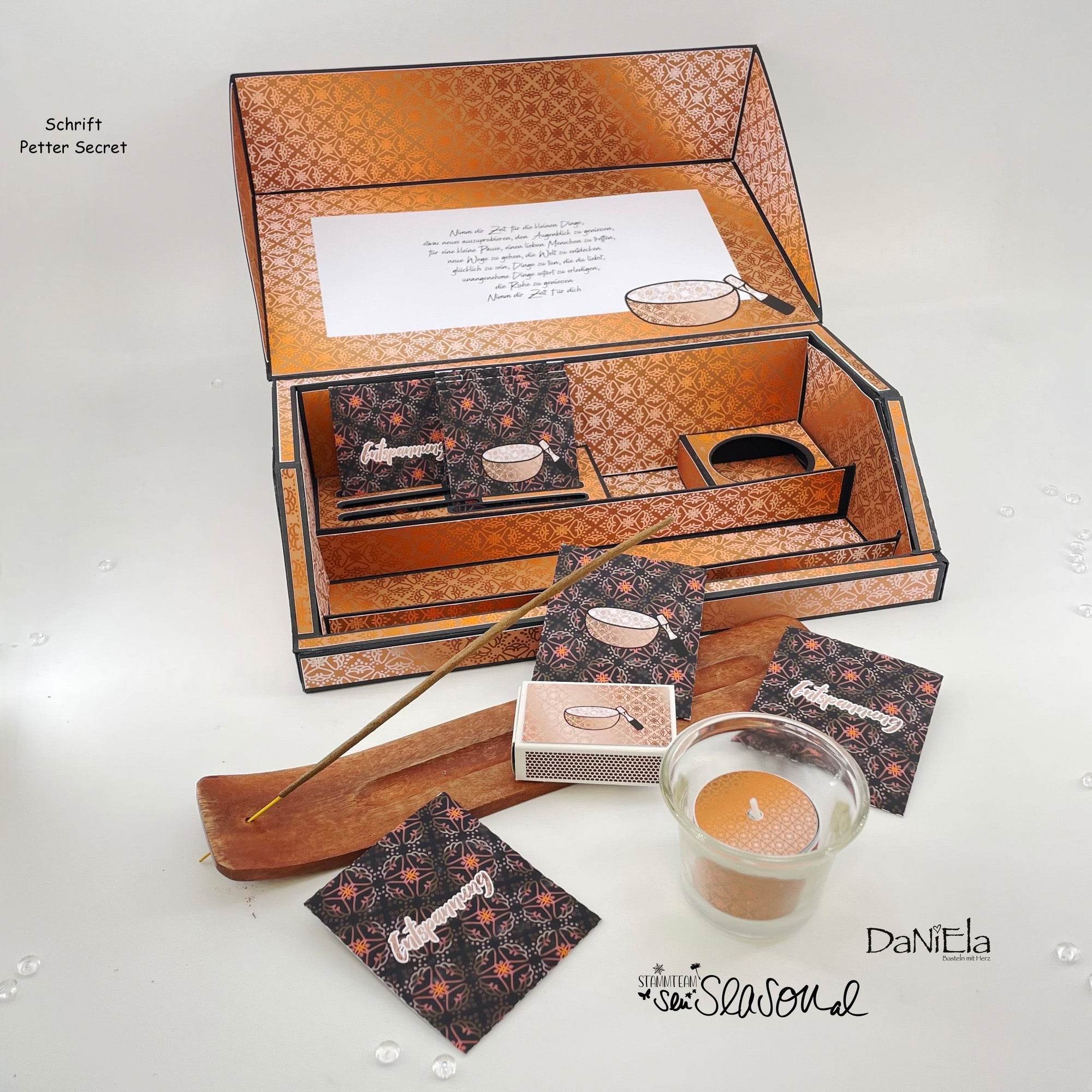 Digipapier-Set orangene Indische Muster - Druckvorlage, Musterpapier, Designpapier, Sublimation - Sewando