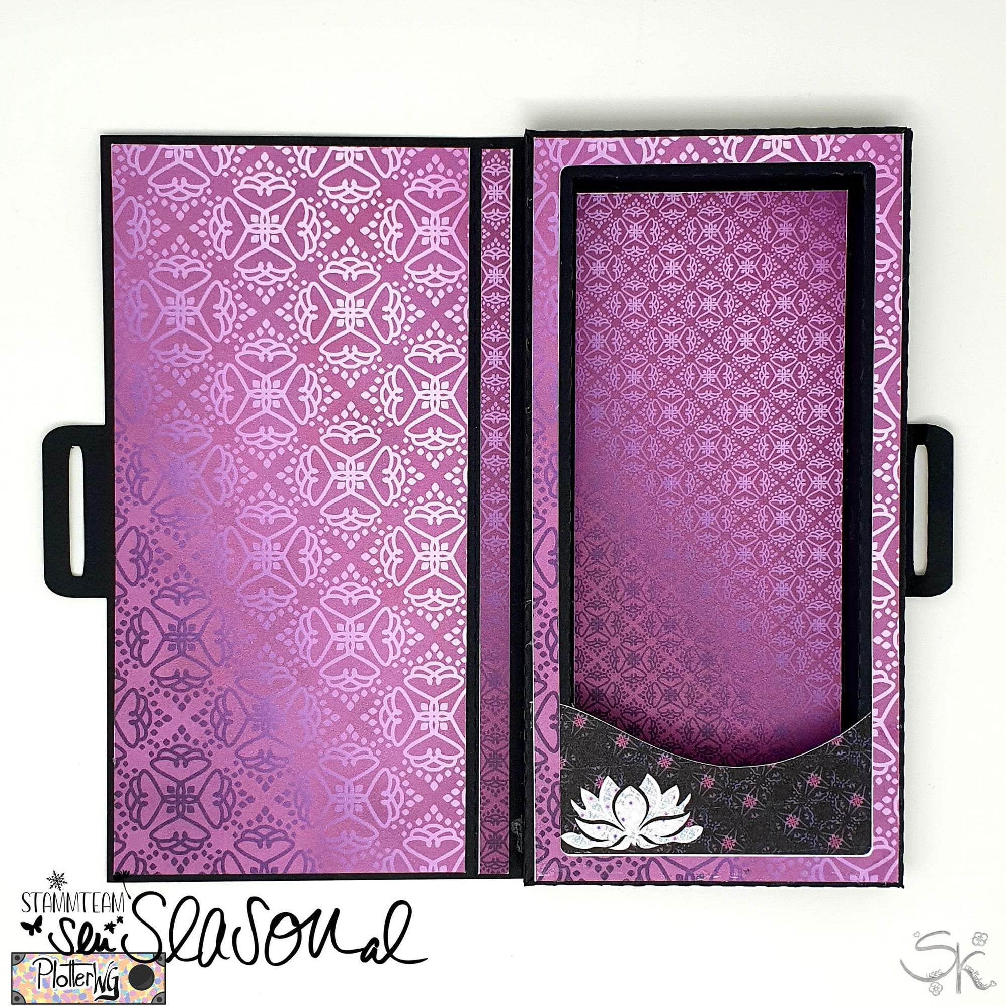Digipapier-Set violette Indische Muster - Druckvorlage, Musterpapier, Designpapier, Sublimation - Sewando
