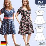 Schnittmuster Isa – Jerseykleid mit glockigem Rockteil Gr. 34-50 / Bu 80-116 - Sewando