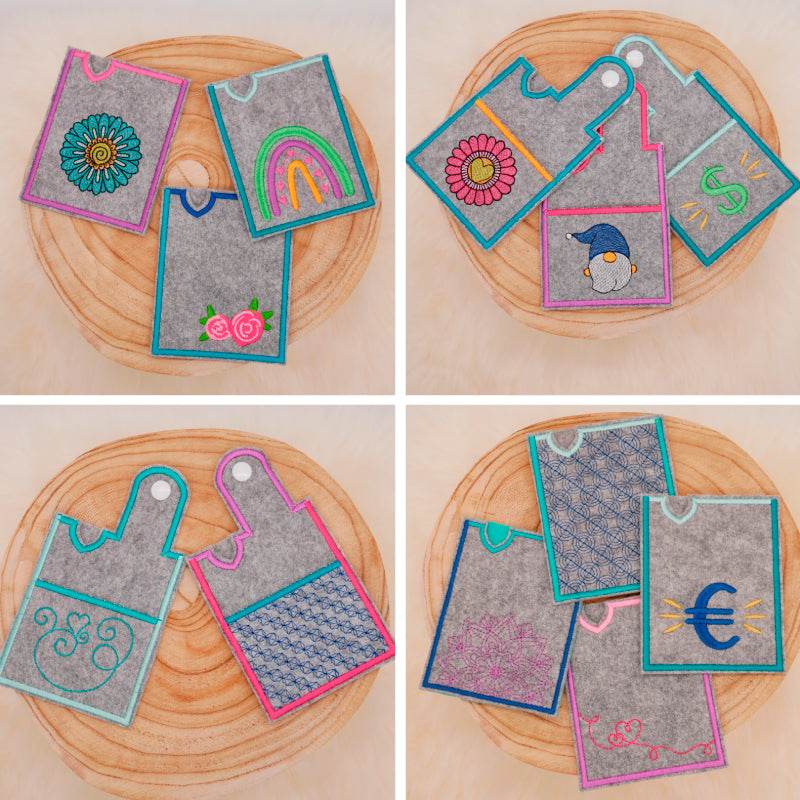 Stickdatei Set für ITH EC-Karten Hüllen oder für Kundenkarten & Visitenkarten - Sewando
