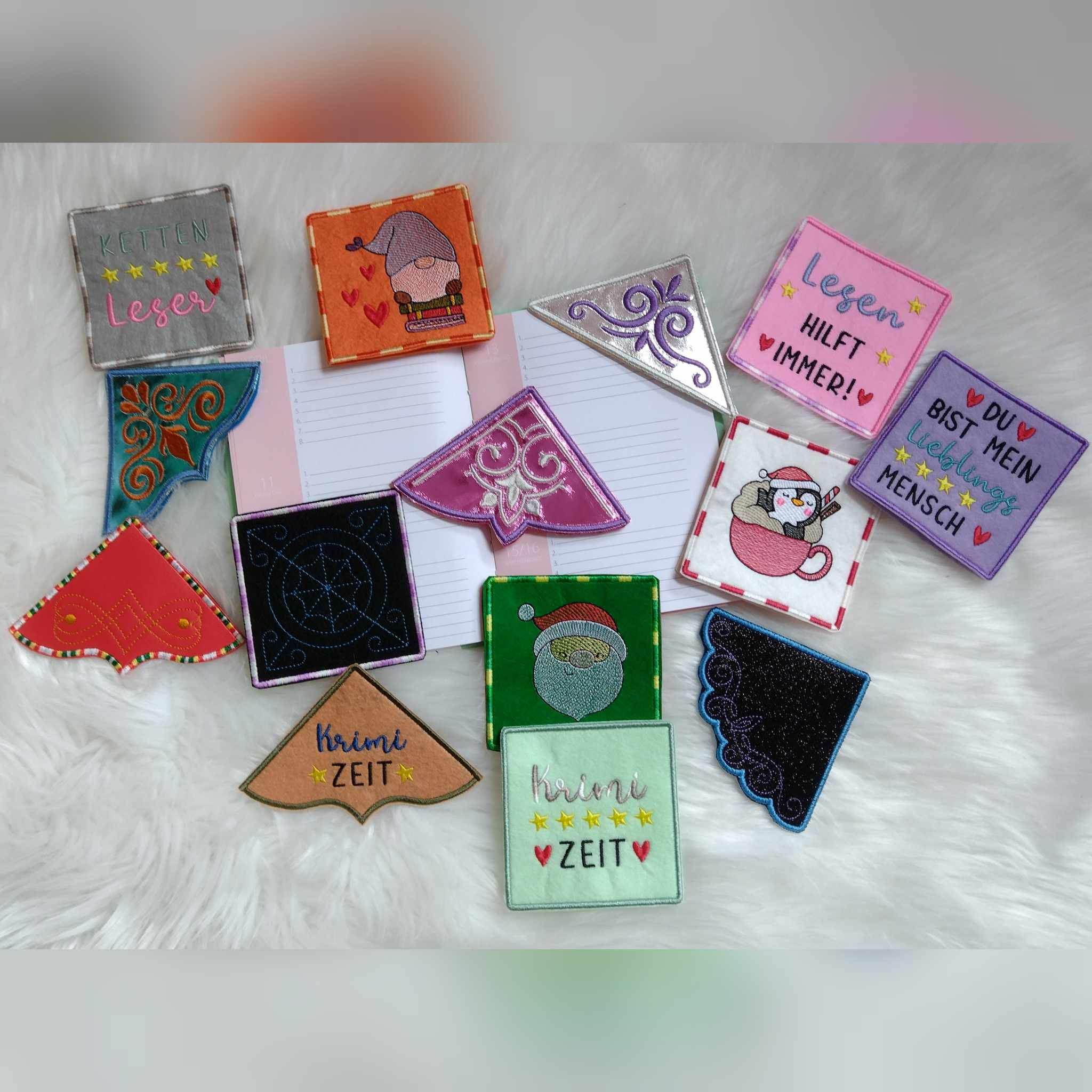 Stickdatei Set ITH Lesezeichen & Einzelmotive - Sewando