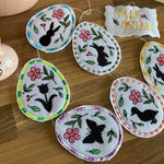Stickdatei Set Ostersillhouetten Scherenschnitte Frühlingsdeko & Frohe Ostern - Sewando