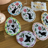 Stickdatei Set Ostersillhouetten Scherenschnitte Frühlingsdeko & Frohe Ostern - Sewando
