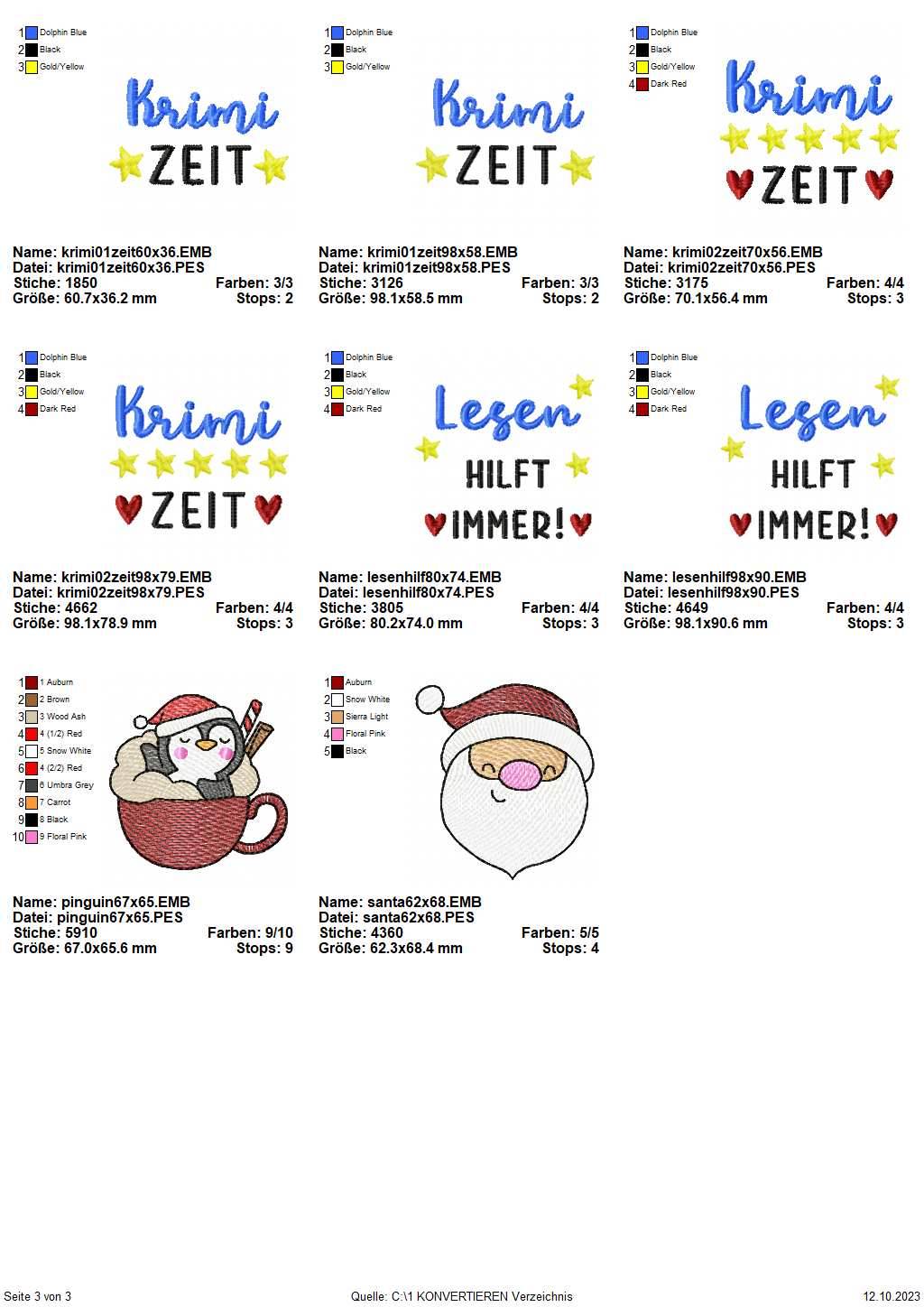 Stickdatei Set ITH Lesezeichen & Einzelmotive - Sewando