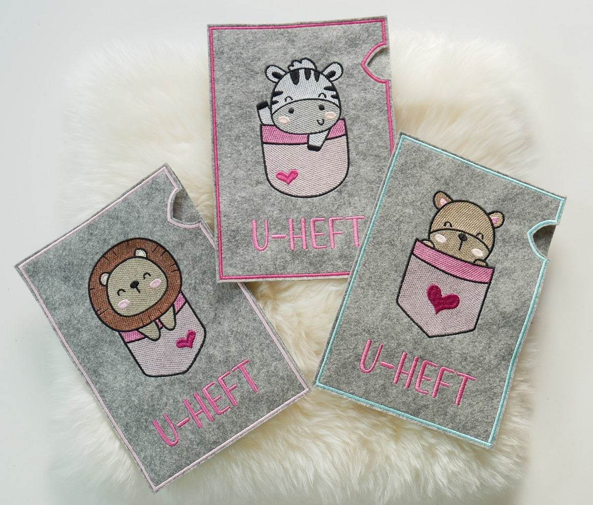 Stickdatei Set ITH U-Heft Hüllen Cute Animals - Sewando