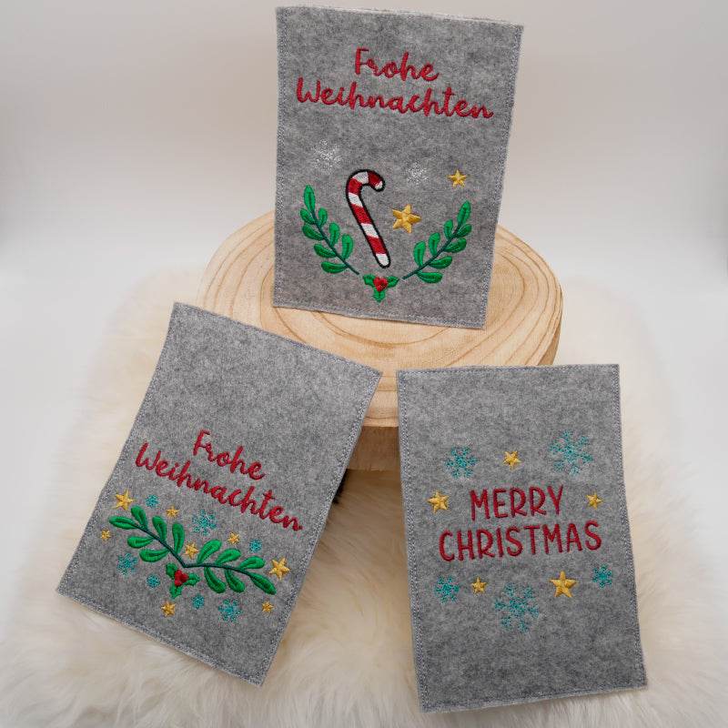 Stickdatei Set Christmas Cards ITH Geschenkhüllen Weihnachtskarten - Sewando