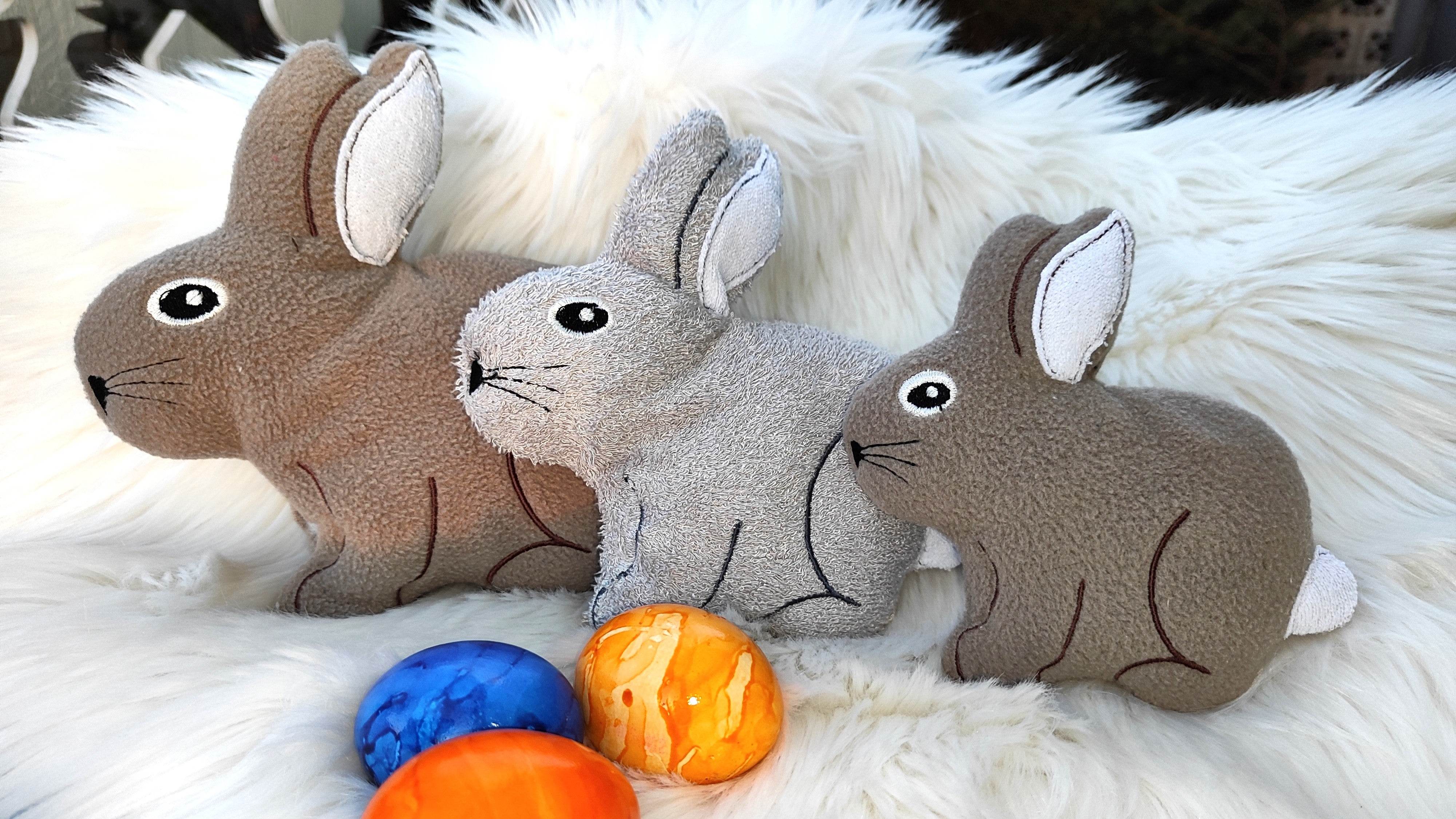 Stickdatei Hase ITH Kuscheltier in mehreren Größen - Sewando