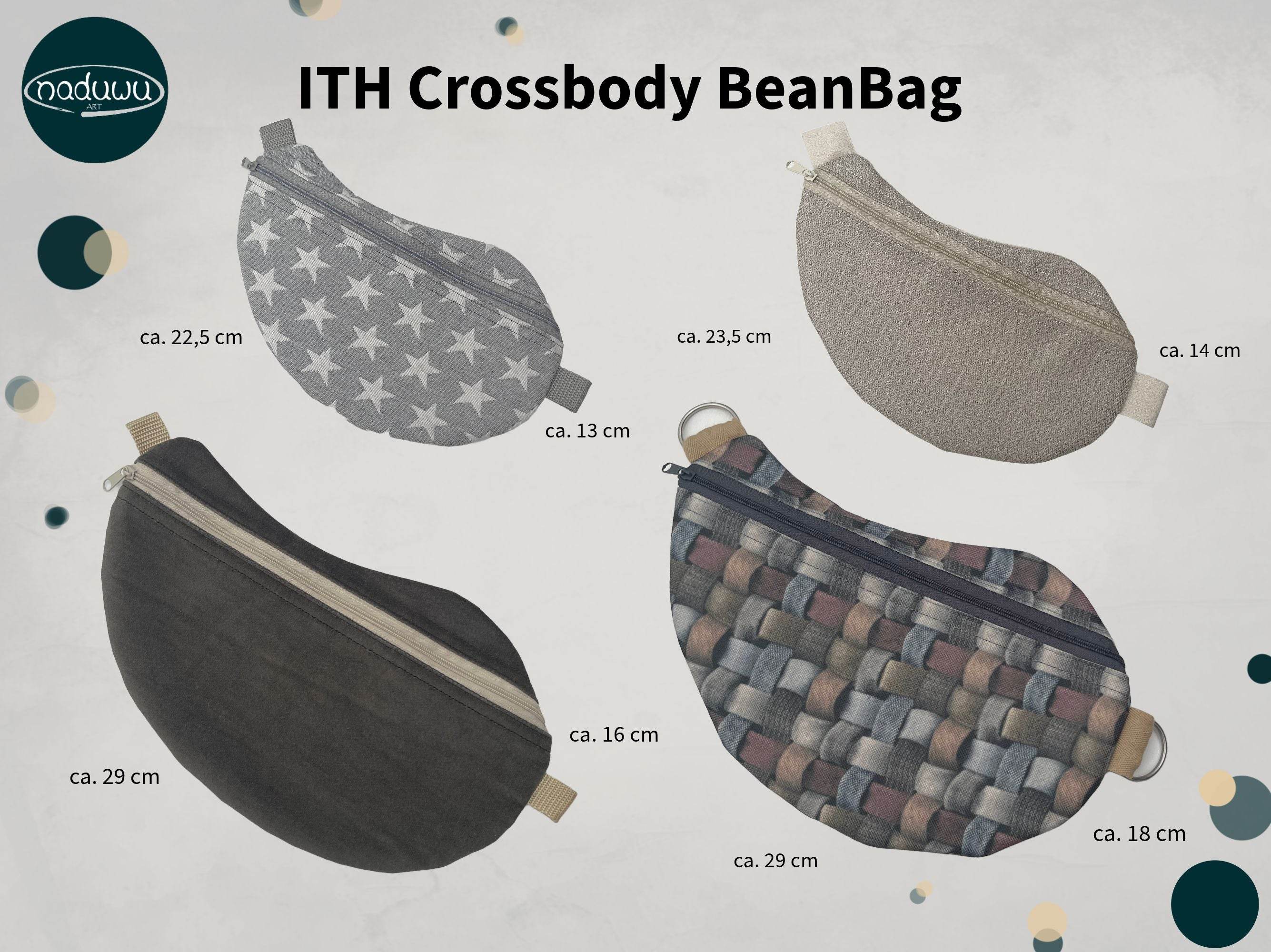 ITH Stickdatei Crossbody Bag Set S, M, L, XL mit Innentasche - Sewando