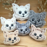 Stickdatei Katze Stuffie mit 7 Größen, In the Hoop Schnurrkopp