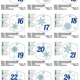 Stickdatei Set Adventskalender ITH Anhänger - Sewando
