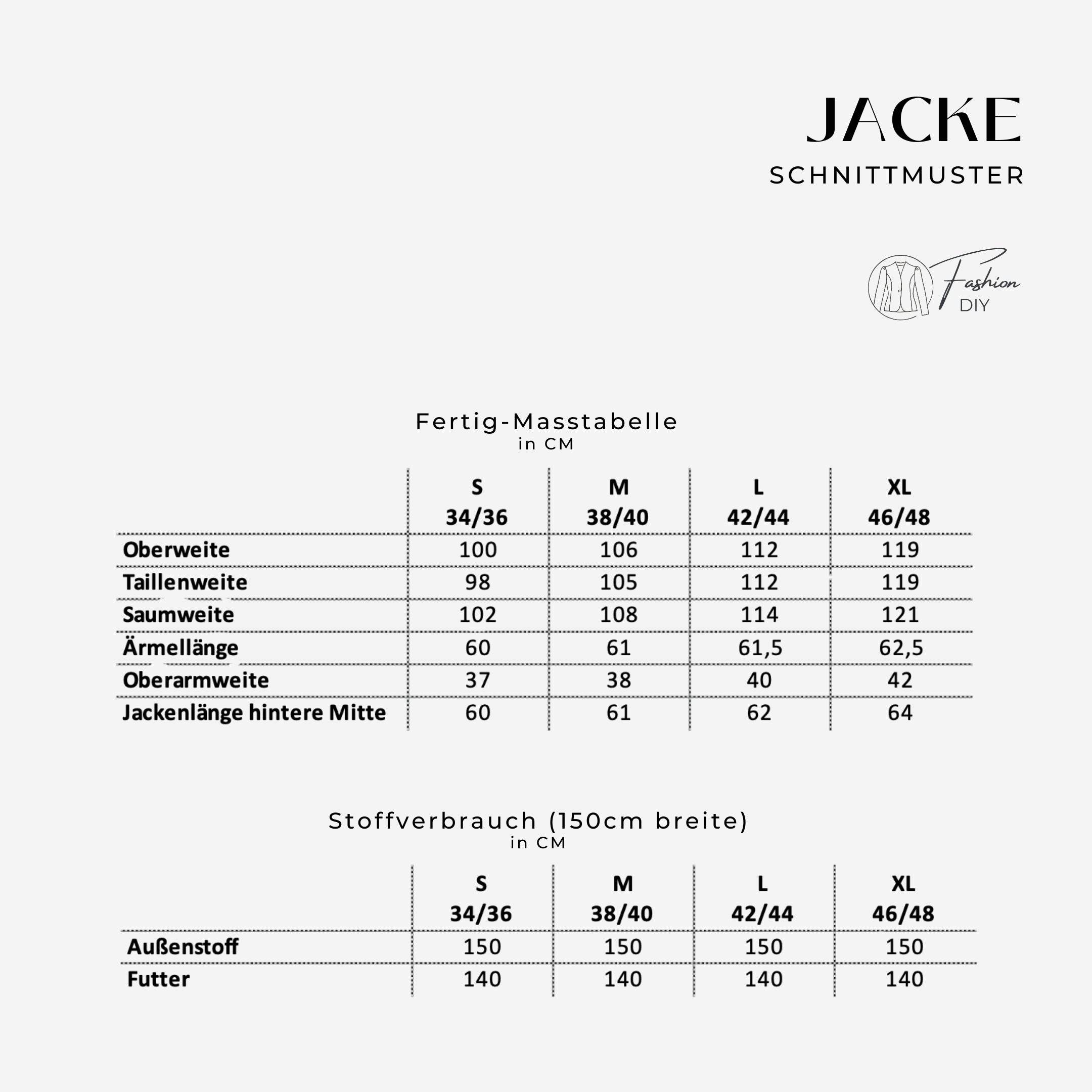 Jacke mit oder ohne Futter in S-XL - Sewando