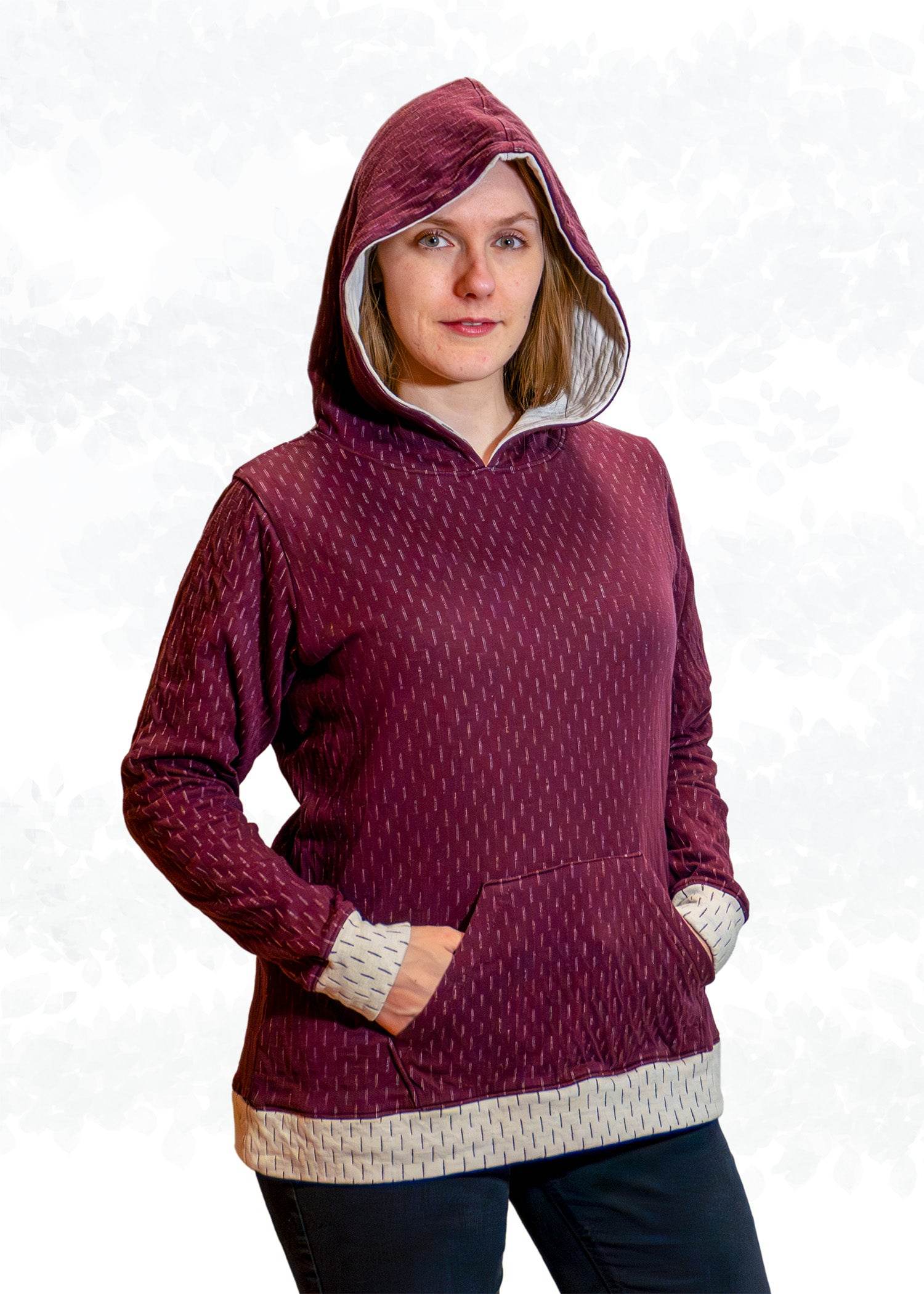 Schnittmuster Jenna – Hoodie & Pullover mit Kapuze oder Kragen Gr. 34-50 / BU 80-116 - Sewando
