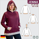 Jenna – Hoodie & Pullover mit Kapuze oder Kragen Gr. 34-50 / BU 80-116 - Sewando