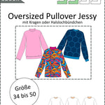 Jessy – Oversized Pullover mit Rollkragen oder Halslochbündchen Gr. 34-50 / BU 80-116 - Sewando