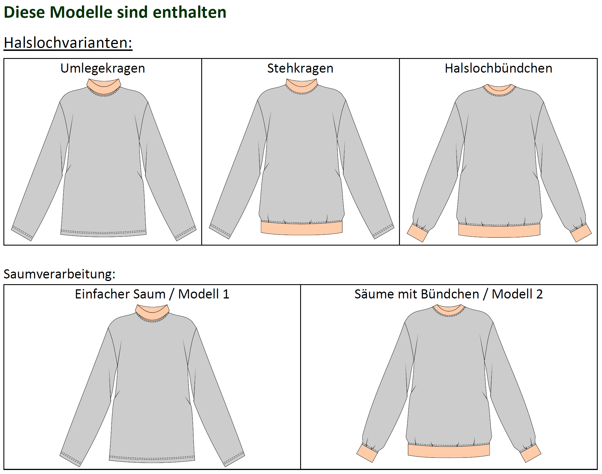 Jessy – Oversized Pullover mit Rollkragen oder Halslochbündchen Gr. 34-50 / BU 80-116 - Sewando