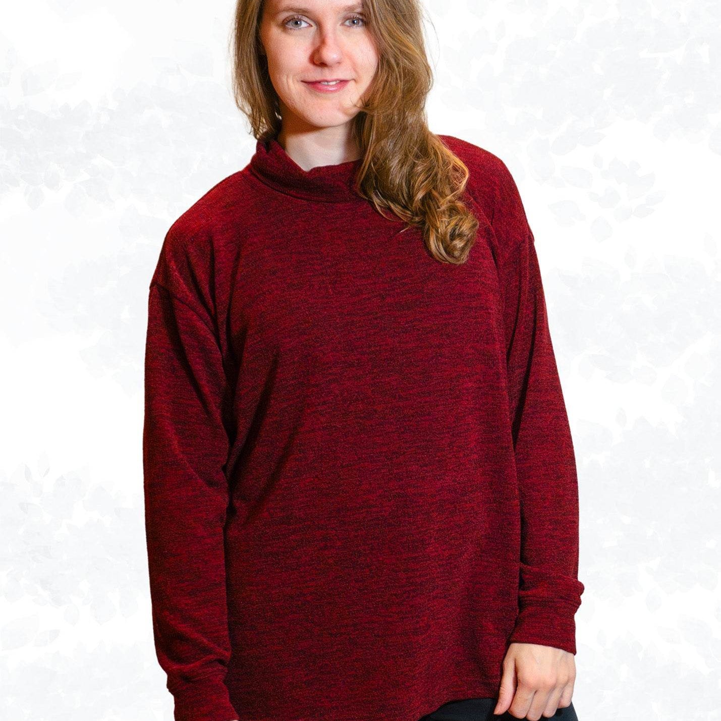 Schnittmuster Jessy – Oversized Pullover mit Rollkragen oder Halslochbündchen Gr. 34-50 / BU 80-116 - Sewando