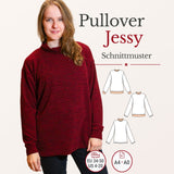 Schnittmuster Jessy – Oversized Pullover mit Rollkragen oder Halslochbündchen Gr. 34-50 / BU 80-116