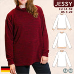 Jessy – Oversized Pullover mit Rollkragen oder Halslochbündchen Gr. 34-50 / BU 80-116 - Sewando