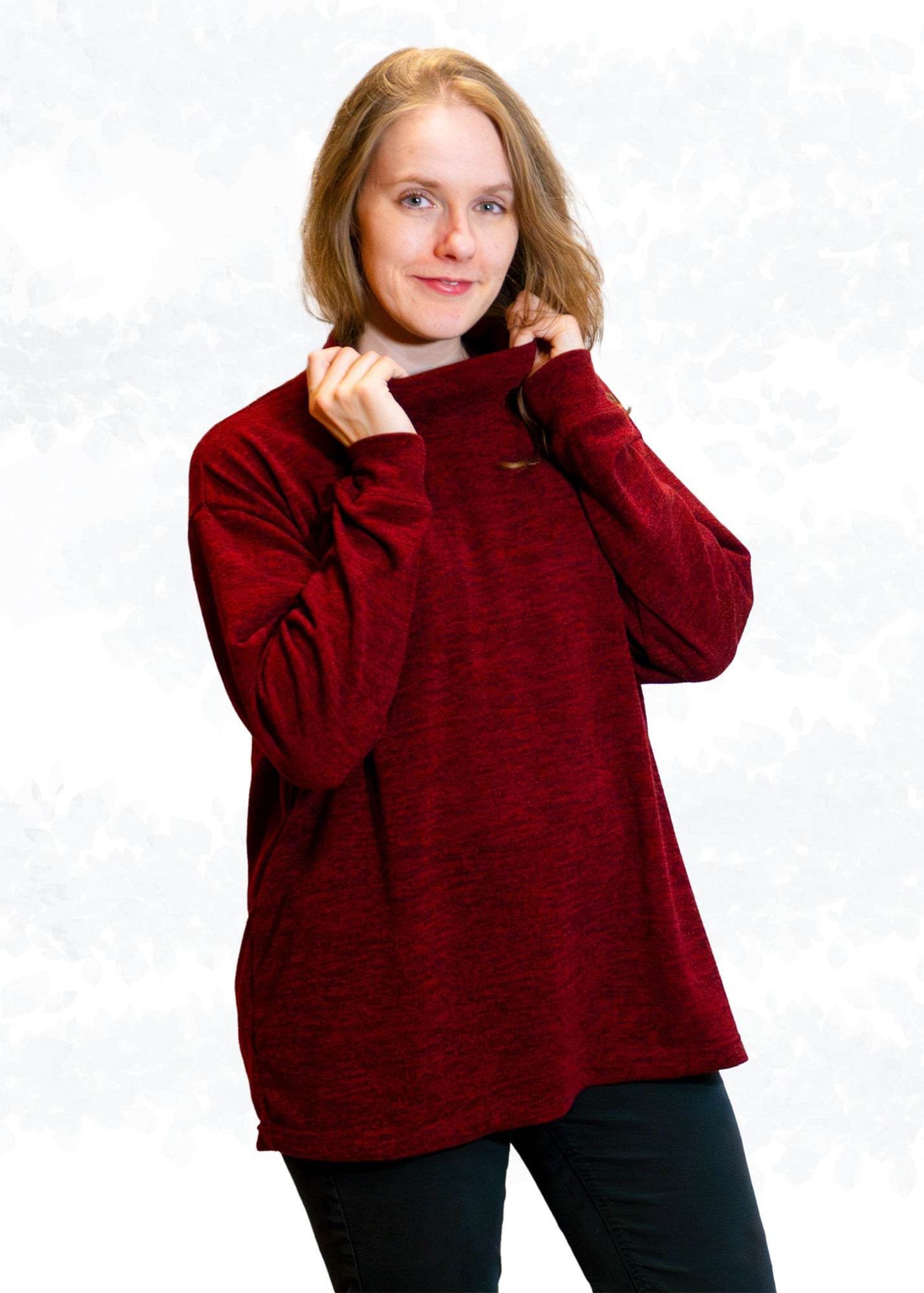 Schnittmuster Jessy – Oversized Pullover mit Rollkragen oder Halslochbündchen Gr. 34-50 / BU 80-116 - Sewando