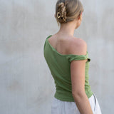 Schnittmuster Asymmetrisches One-Shoulder Top mit Drehung - JULE - Gr. 32 - 46 - Sewando