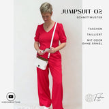 Jumpsuit-02 mit oder ohne Ärmel, tailliert & Taschen