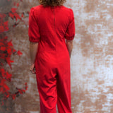 Jumpsuit-02 mit oder ohne Ärmel, tailliert & Taschen