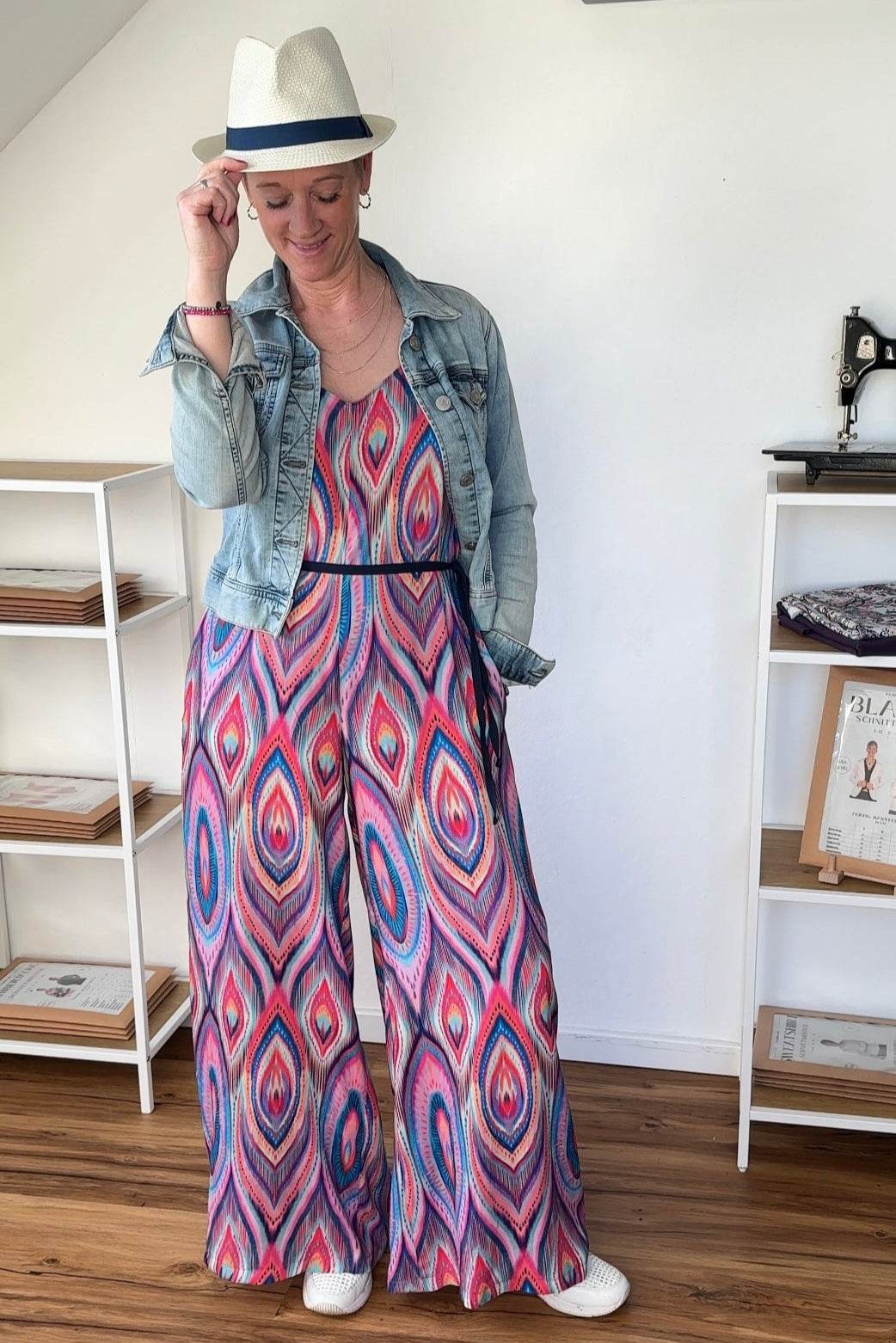 Jumpsuit mit Taillengürtel und weitem Bein - Sewando