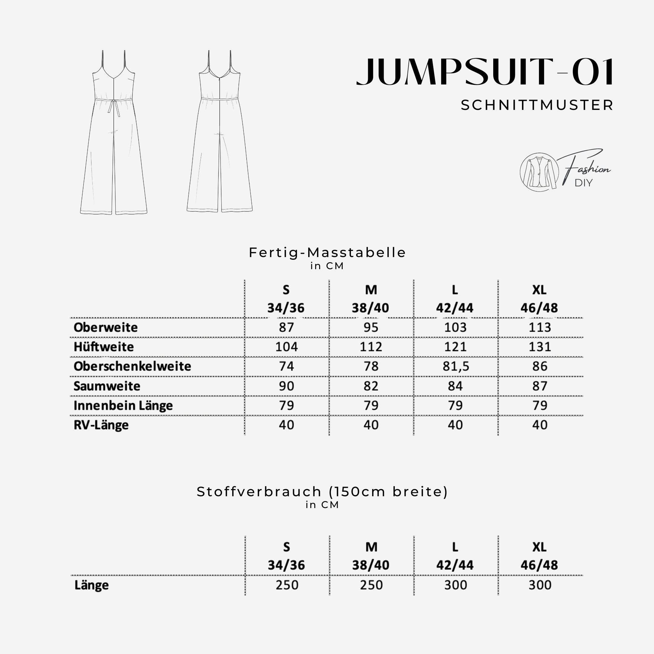 Jumpsuit mit Taillengürtel und weitem Bein - Sewando
