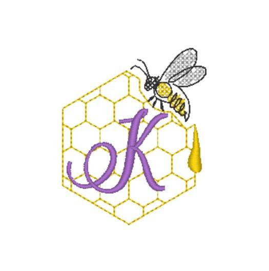 Stickdatei - Bienen-Monogramme A-Z - Sewando