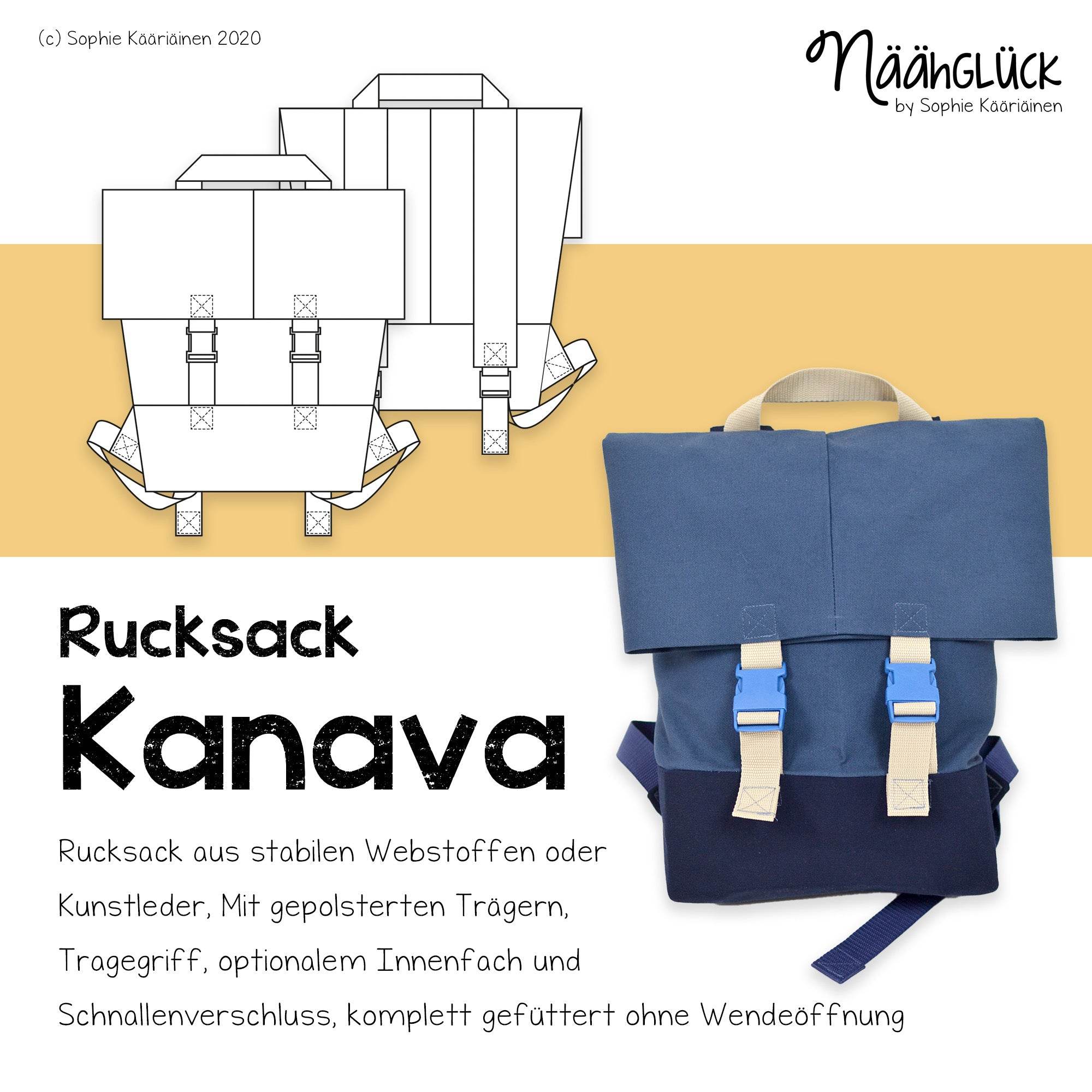 Schnittmuster Rucksack Kanava - Sewando