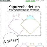 Kapuzenbadetuch mit Ohren in 3 Größen
