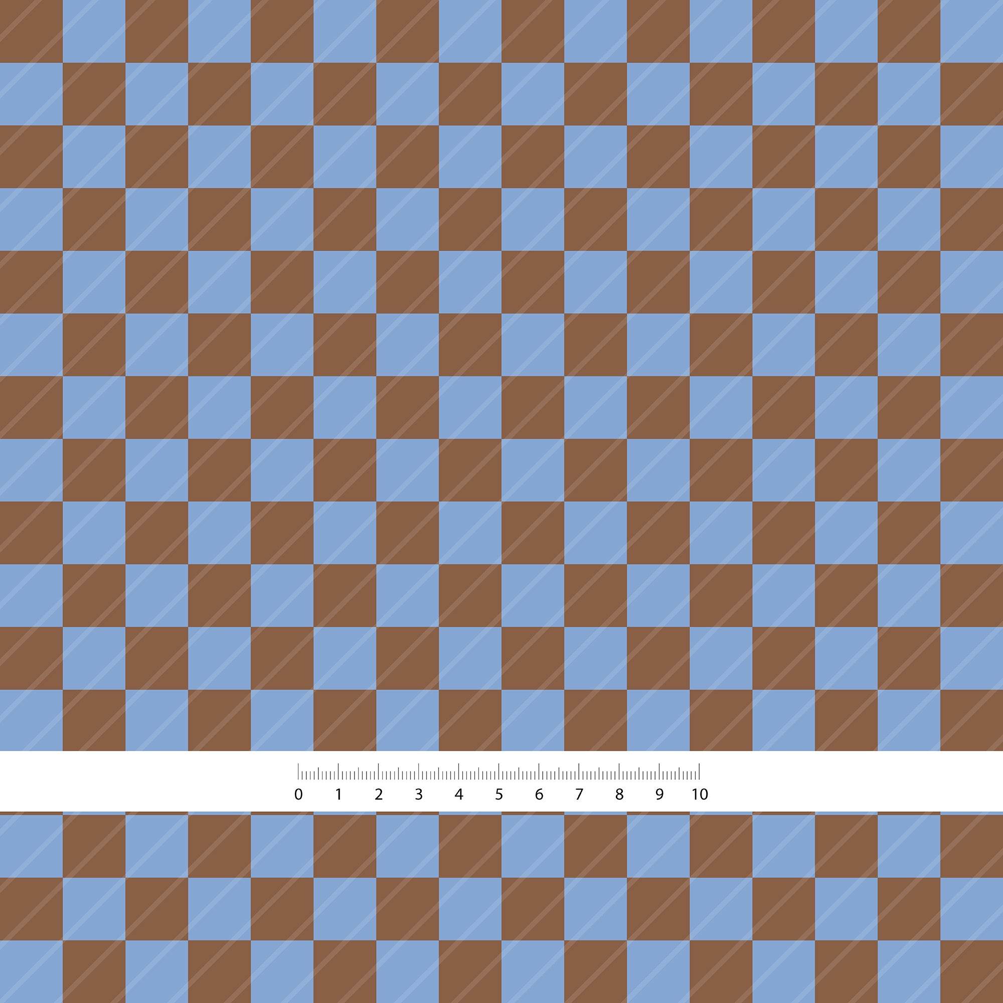 Stoffdesign - Karo Blau/ Braun - Sewando