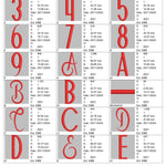 Stickdatei Schrift ca.55 mm Buchstaben Set 989 - Sewando