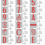 Stickdatei Schrift ca.55 mm Buchstaben Set 989 - Sewando