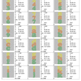 Stickdatei Triple Schrift mit Muster ca. 95mm Set 987 Buchstaben Zahlen - Sewando