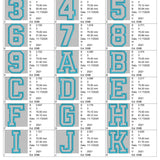 Stickdatei Chenille Applikation Schrift ca. 75mm Set 2543 - Sewando