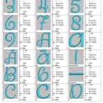 Stickdatei Schrift 55mm Buchstaben ud Zahlen Set 617 - Sewando