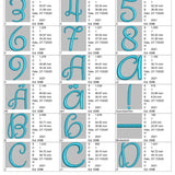 Stickdatei Schrift 55mm Buchstaben ud Zahlen Set 617 - Sewando