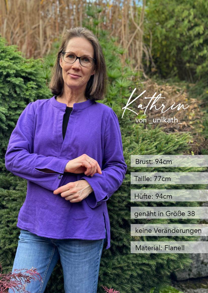 Schnittmuster Bluse Leonie Gr. 34–50 – PDF A4, A0 inkl. Anleitung - Sewando