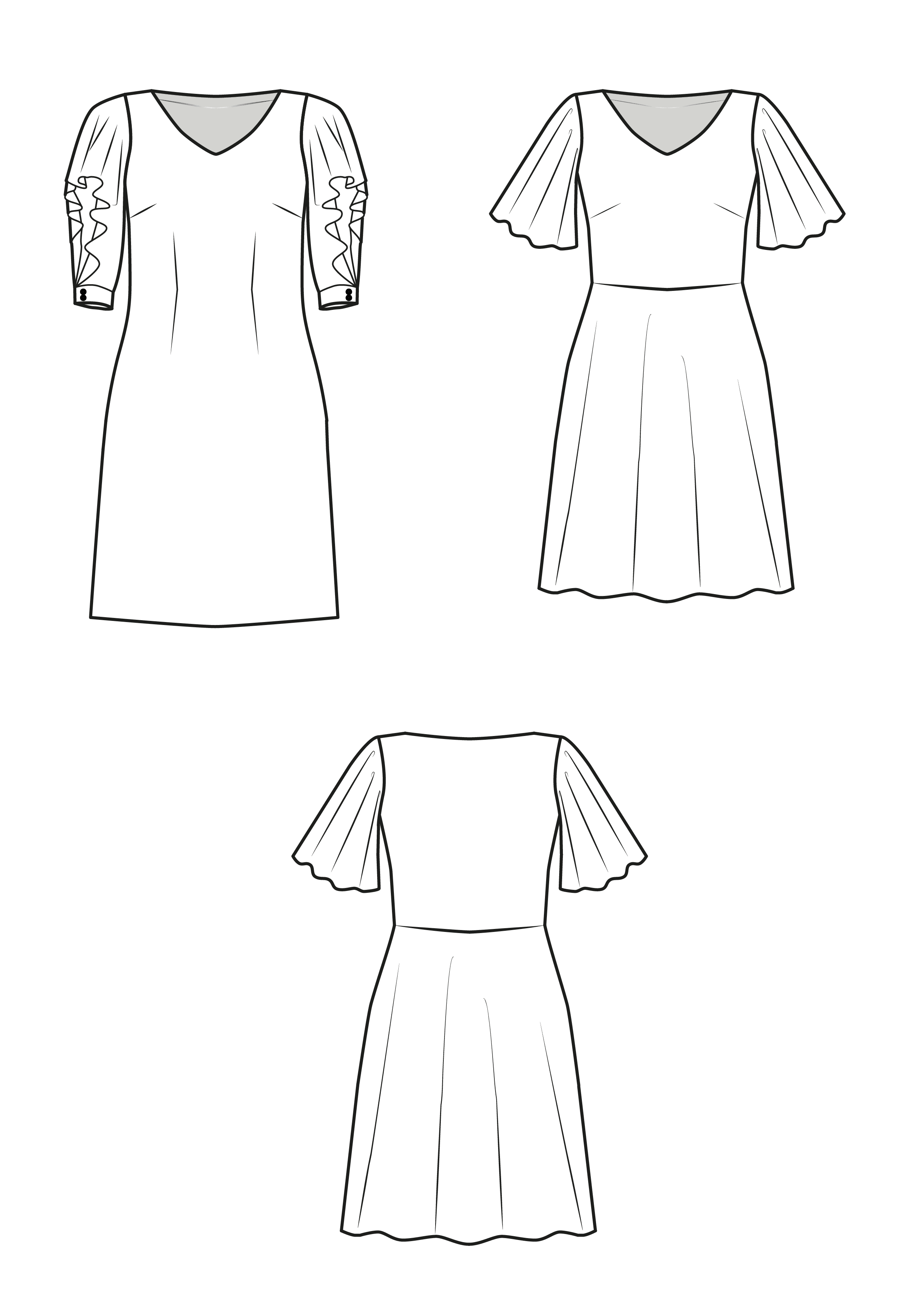 Schnittmuster KATIANE Set für Bluse und Kleid Gr. 34-54 - Sewando