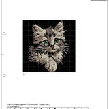 Stickdatei Katze Kätzchen Kitten "Meggan" - realistisch - FÜR DUNKLE STOFFE