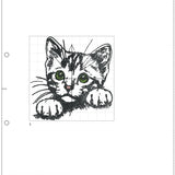 Stickdatei Katze Kätzchen getigert "Zora" - realistisch - FÜR HELLE STOFFE