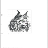 Stickdatei Maine Coon Katze "Bonzo" - realistisch - FÜR HELLE STOFFE