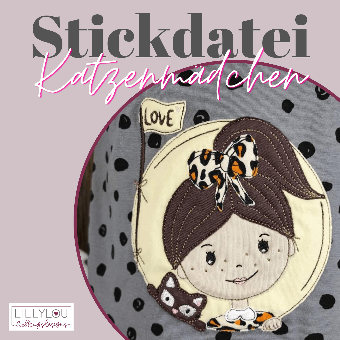 Stickdatei - Katzenmädchen - Sewando