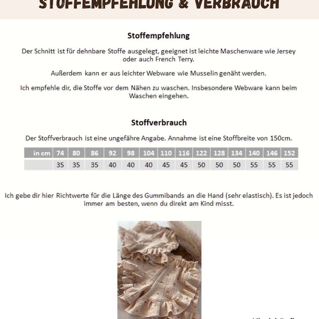 Schnittmuster Meeresbrise – Shorts Größen 74-152 : - Sewando